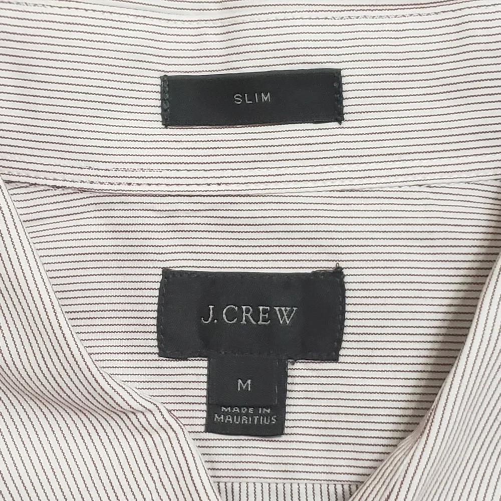 J. Crew Mens‎ Slim Fit Button Up Shirt Medium Red Pinstripe Casual Career Office